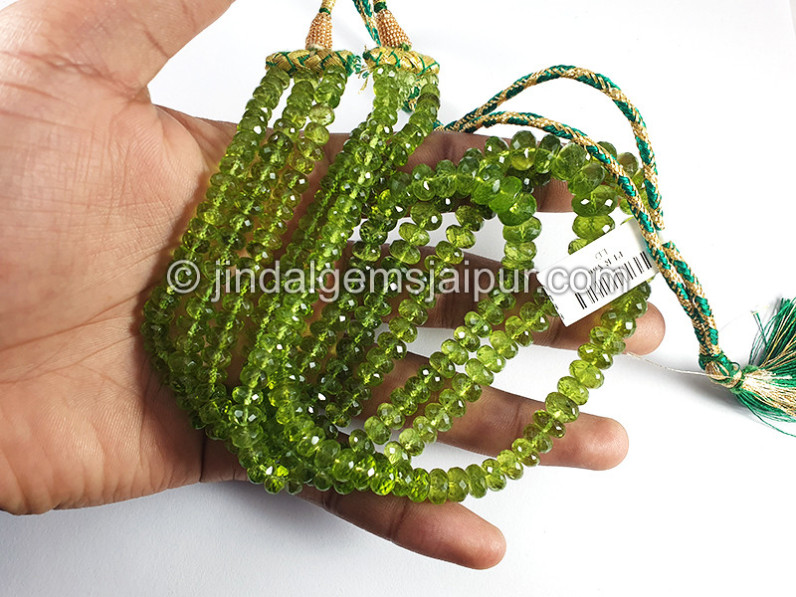 Peridot Big Faceted Roundelle Shape Beads