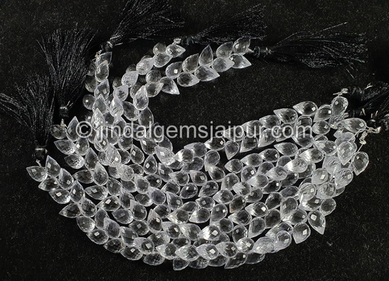 Crystal Quartz Faceted Fancy Drops Shape Big Beads