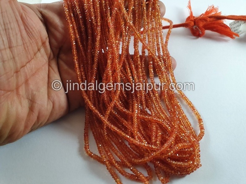 Orange Songea Sapphire Faceted Roundelle Beads -- SPPH173
