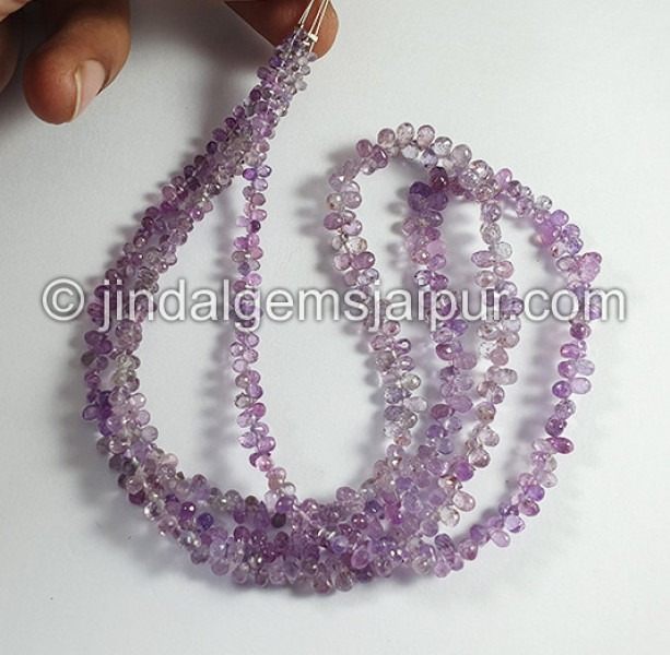 Purple Sapphire Faceted Drops Shape Beads