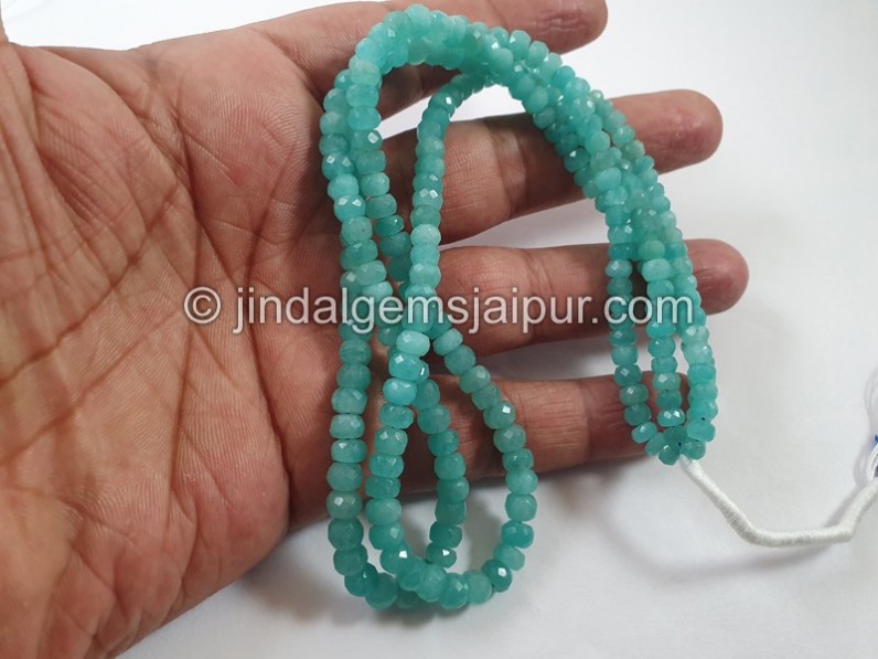 Amazonite Far Faceted Roundelle Beads