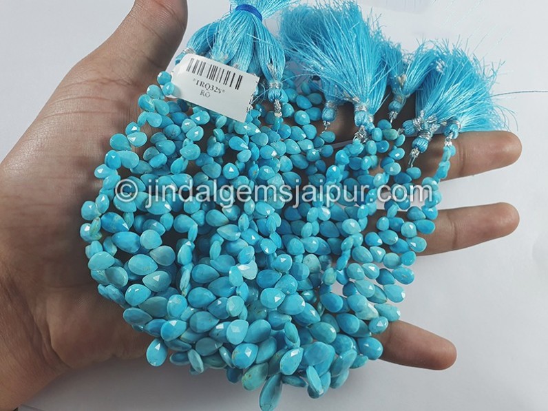 Turquoise Faceted Pear Shape Beads
