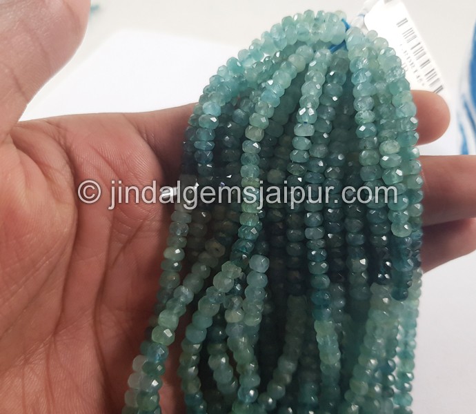 Grandidierite Faceted Roundelle Beads