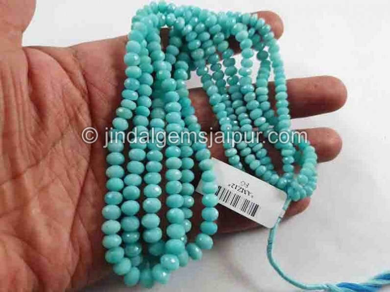Peruvian Amazonite Faceted Roundelle Beads
