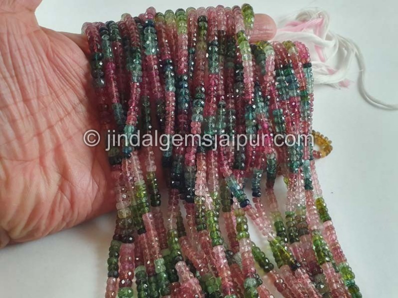 Tourmaline Faceted Roundelle Beads