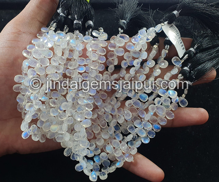 White Rainbow Smooth Pear Shape Beads