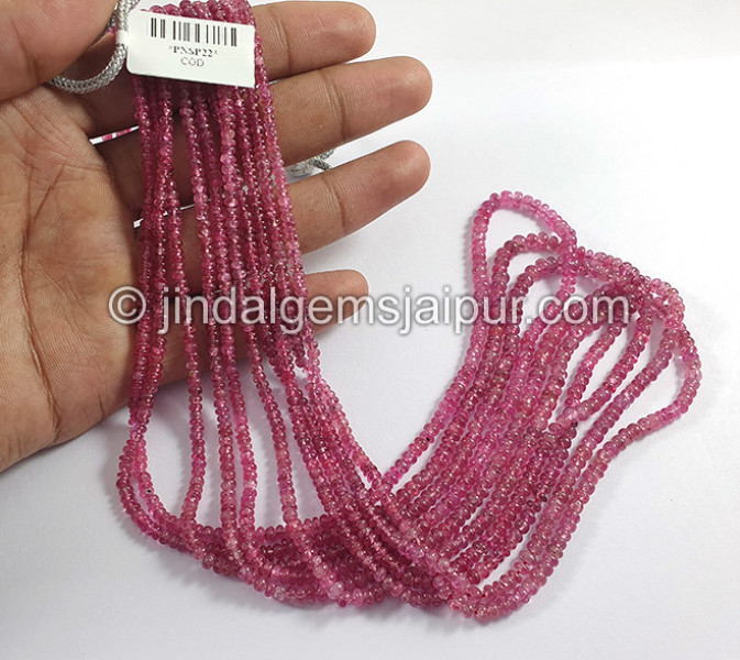 Pink Spinel Shaded Smooth Roundelle Shape Beads