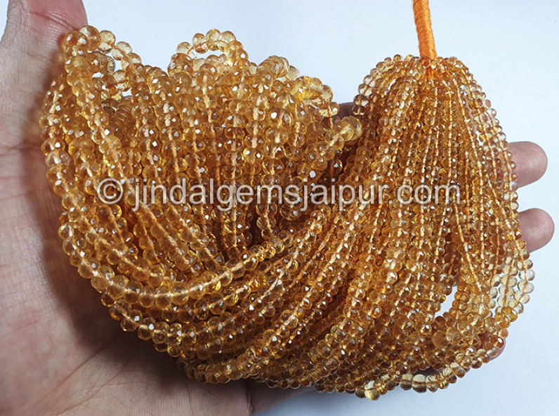 Citrine Faceted Roundelle Shape Beads