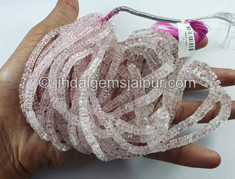 Pink Morganite Faceted Tyre Shape Beads