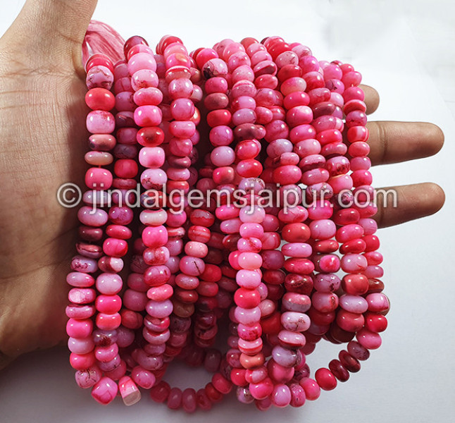 Pink Mix Smooth Roundelle Shape Beads