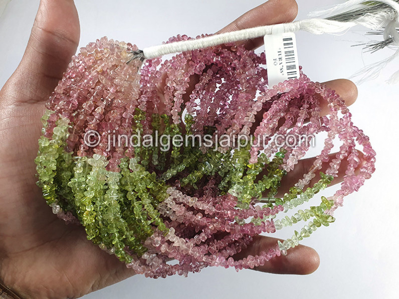 Pastel Tourmaline Smooth Chips Beads