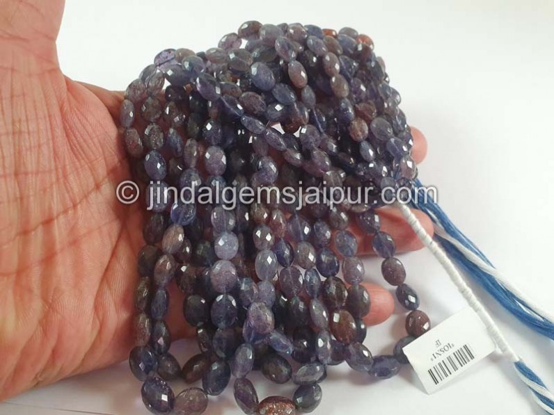 Iolite Sunstone Faceted Oval Beads -- IOSN1