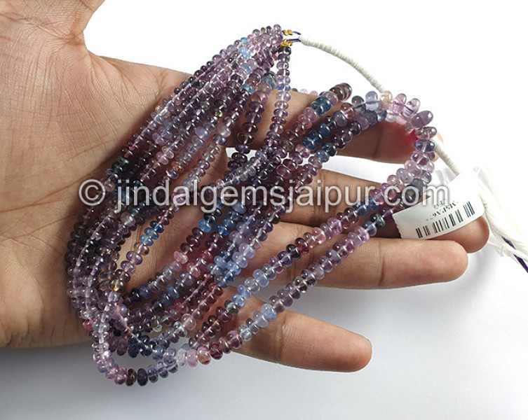 Multi Indigo Spinel Smooth Roundelle Shape Beads