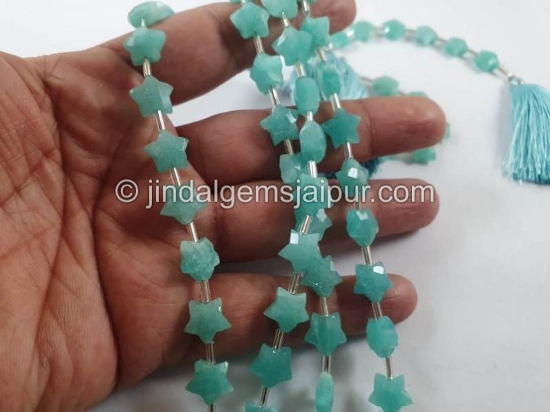 Amazonite Faceted Star Beads