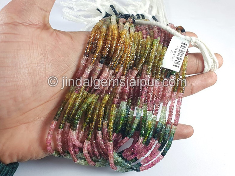 Tourmaline Faceted Tyre Shape Beads