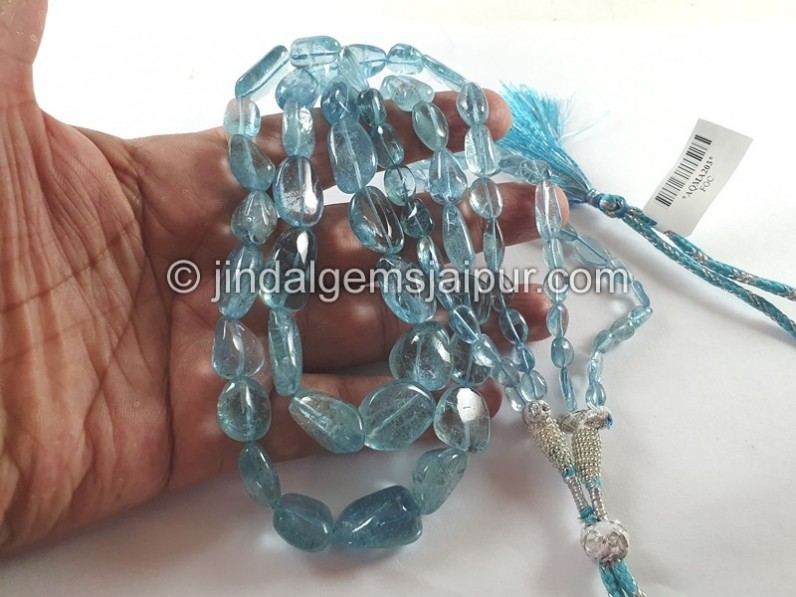 Aquamarine Smooth Nugget Beads