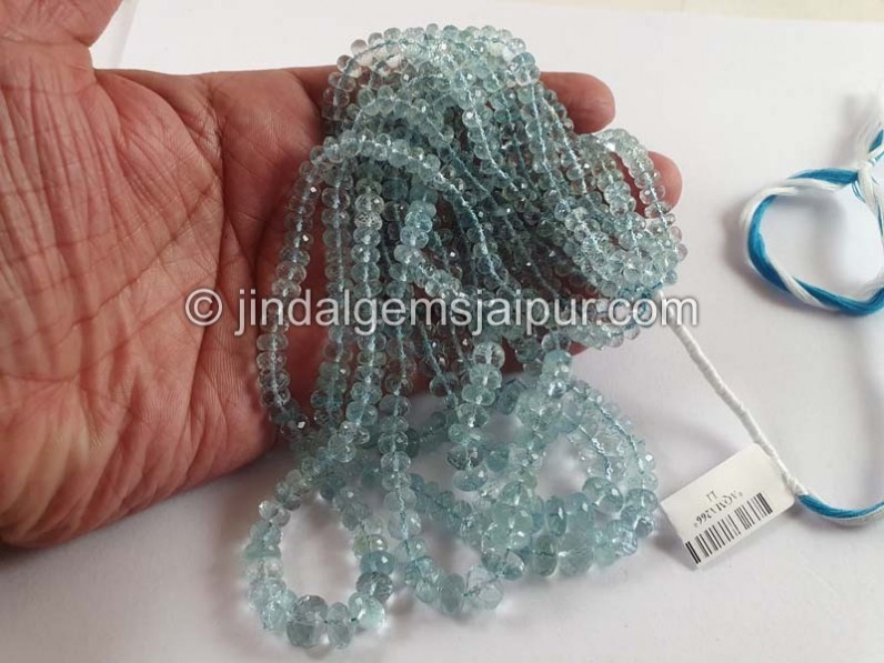 Aquamarine Faceted Roundelle Beads