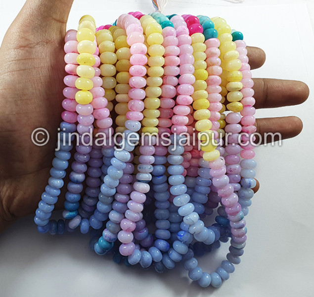 Multi Opal Smooth Roundelle Shape Beads