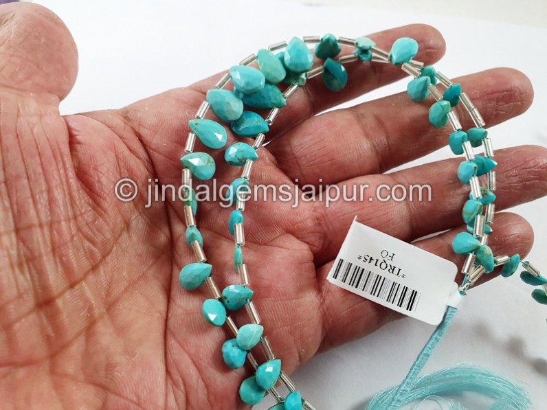 Turquoise Arizona Faceted Pear Shape Beads