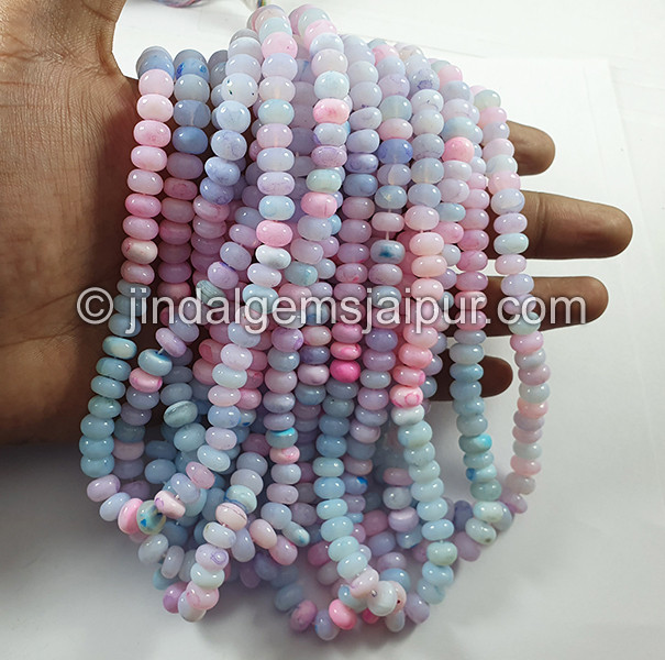 Multi Opal Smooth Roundelle Shape Beads