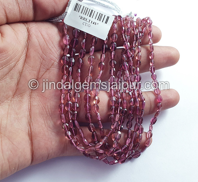 Rubellite Faceted Oval Shape Beads