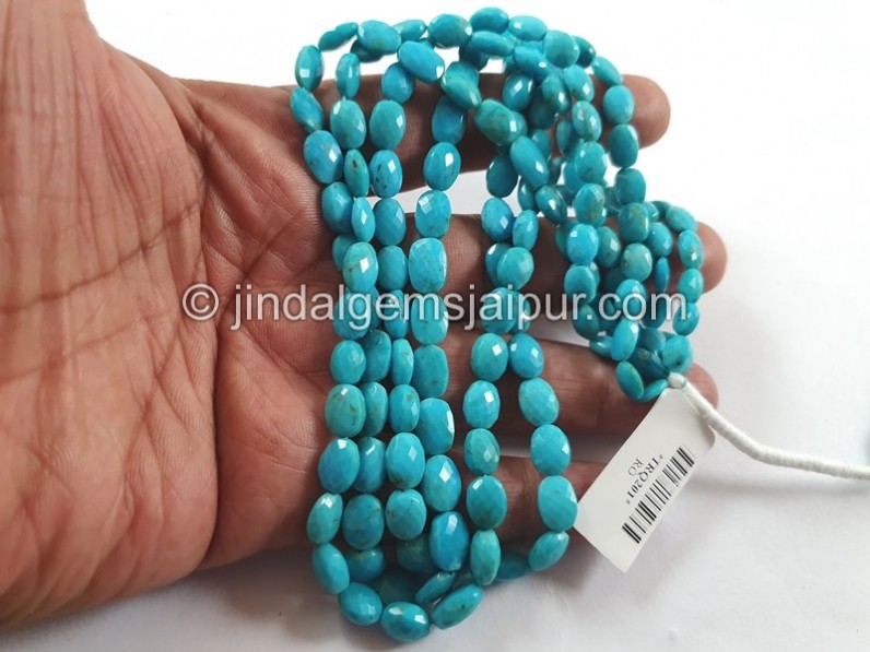 Turquoise Faceted Oval Shape Beads