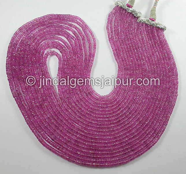 Pink Sapphire Faceted Roundelle Shape Beads
