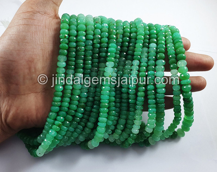 Chrysoprase Faceted Roundelle Shape Beads