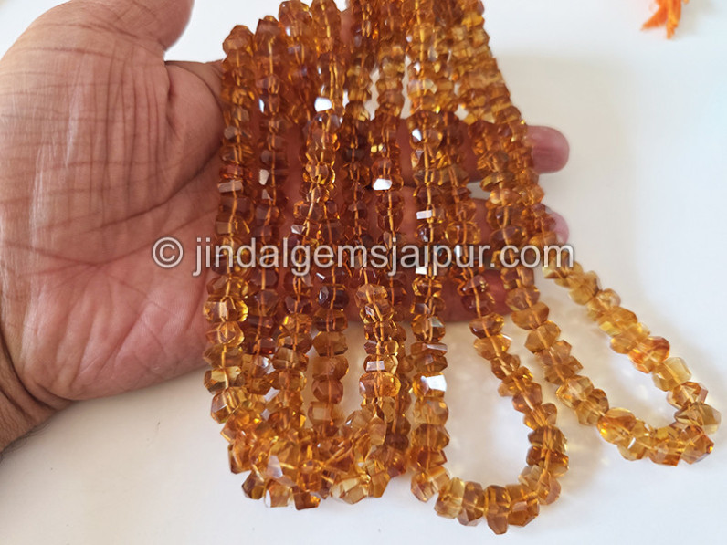 Madeira Citrine Faceted Irregular Roundelle Shape Beads