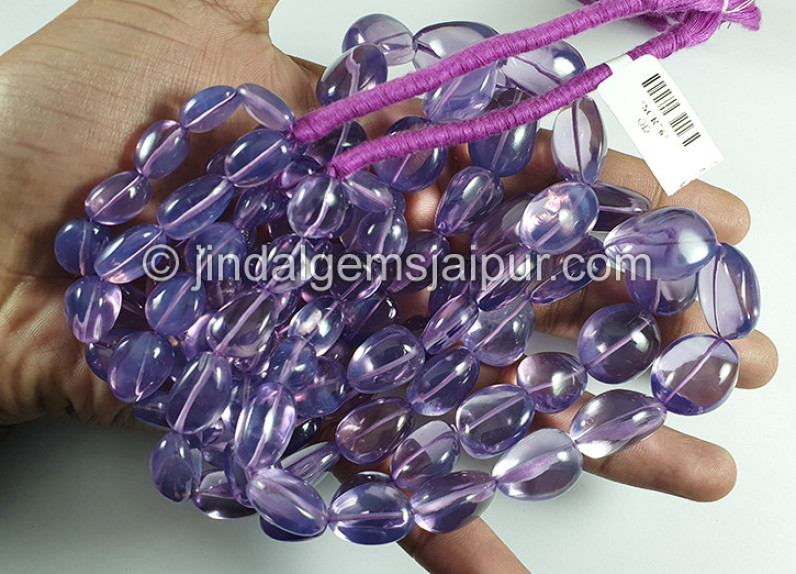 Scorolite Or Lavender Quartz Smooth Nuggets Shape Beads