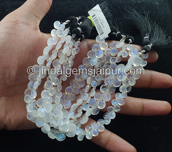 White Rainbow Smooth Heart Shape Beads