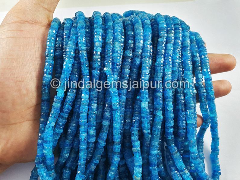 Neon Apatite Faceted Tyre Shape Beads
