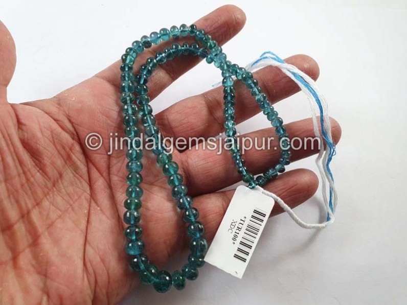 Blue Tourmaline Smooth Roundelle Beads
