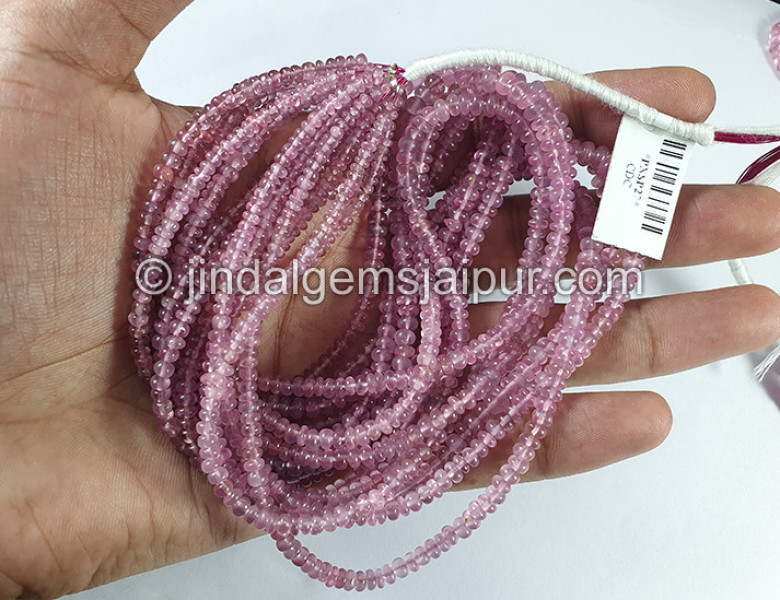 Pink Spinel Smooth Roundelle Shape Beads