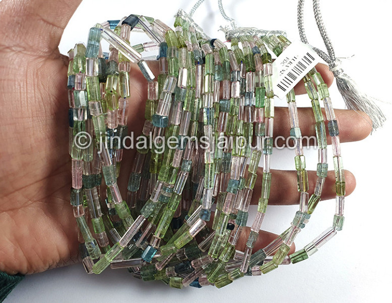 Pastel Afghan Tourmaline Pipe Shape Beads
