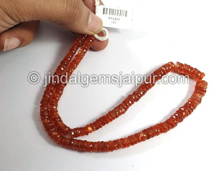 Sunstone Faceted Tyre Shape Beads