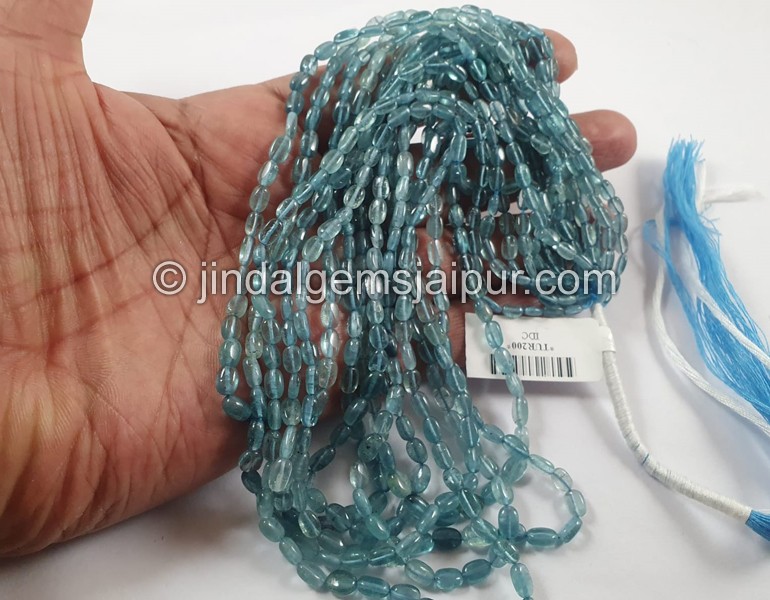 Blue Tourmaline Smooth Oval Beads