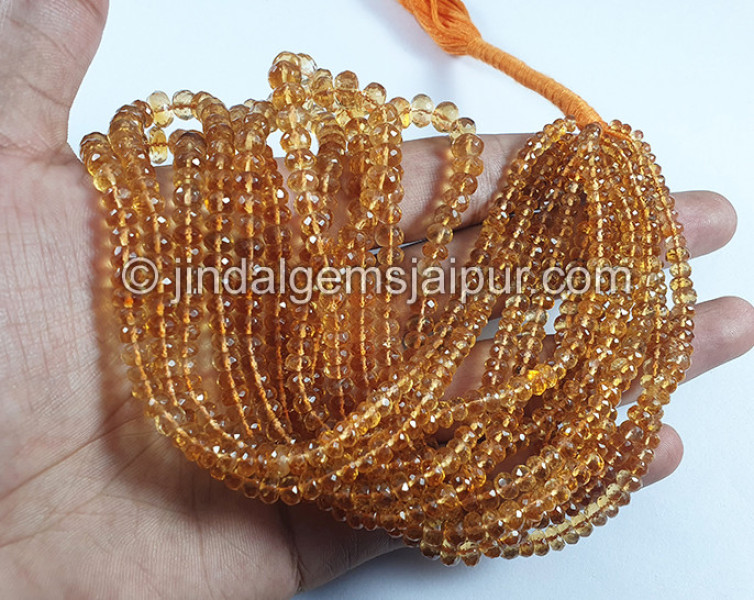 Madeira Citrine Faceted Roundelle Shape Beads