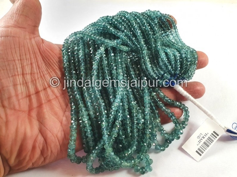 Indicolite Blue Tourmaline Faceted Roundelle Beads