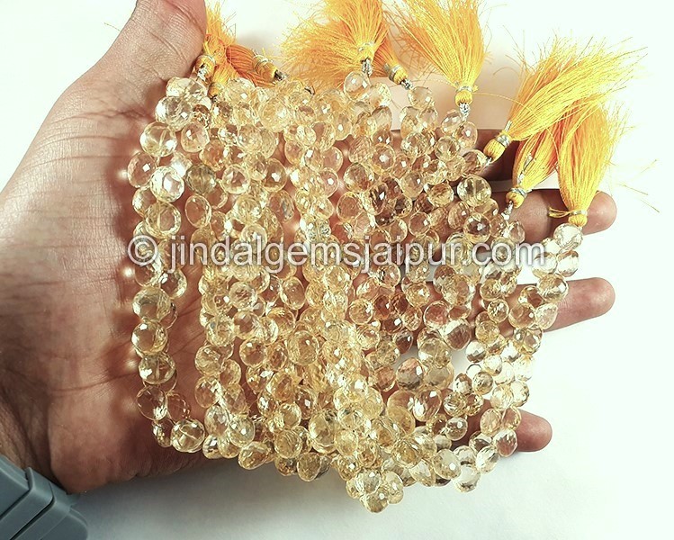 Citrine Faceted Onion Shape Beads