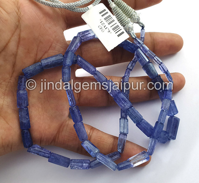 Tanzanite Step Cut Pipe Shape Beads