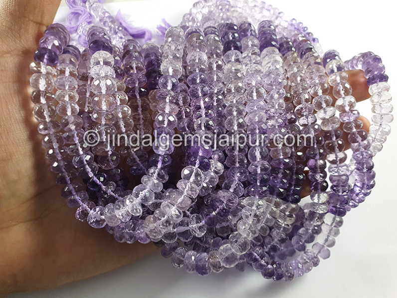 Amethyst Shaded Faceted Roundelle Shape Beads