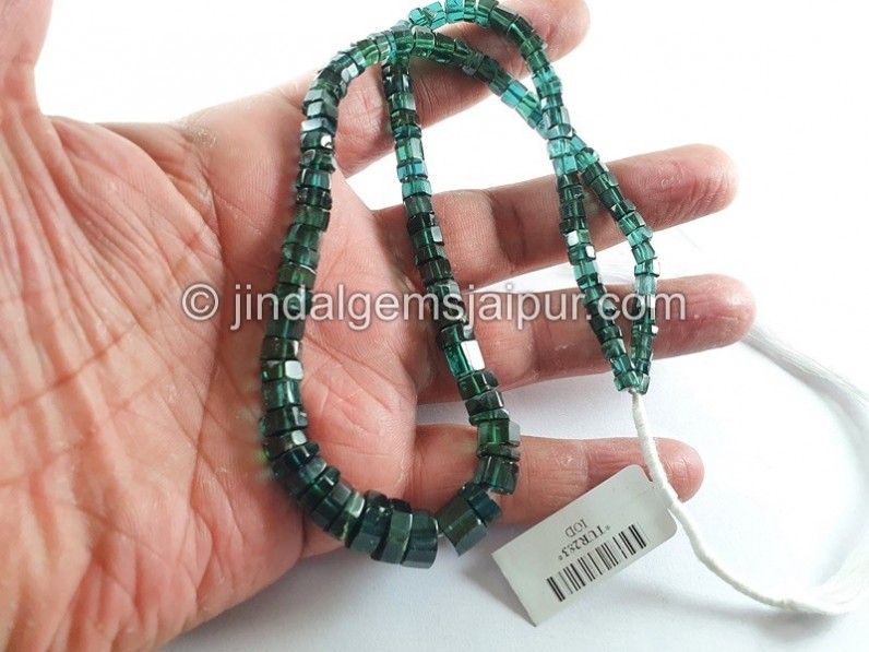 Blue Tourmaline Step Cut Bolt Beads