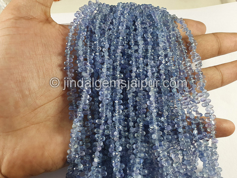 Blue Sapphire Faceted Drops Shape Beads