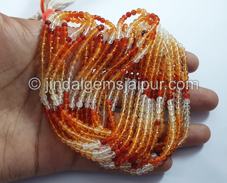 Fire Opal Faceted Round Balls Beads