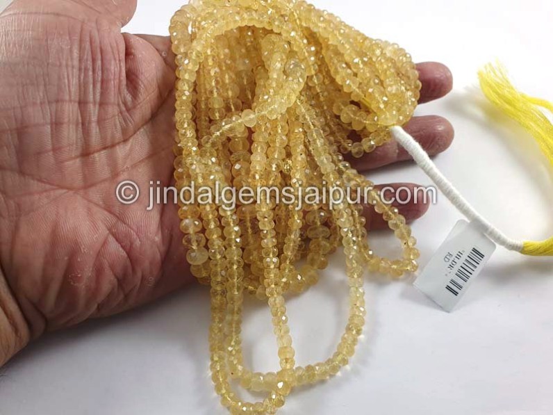Heliodor Faceted Roundelle Shape Beads