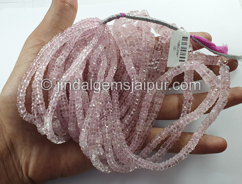 Pink Morganite Faceted Tyre Shape Beads