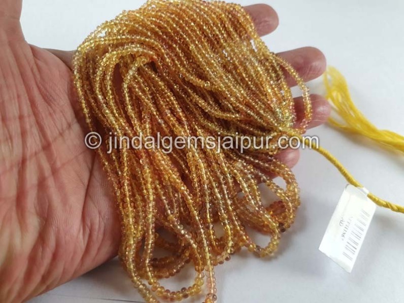 Yellowish Orange Sapphire Smooth Roundelle Beads