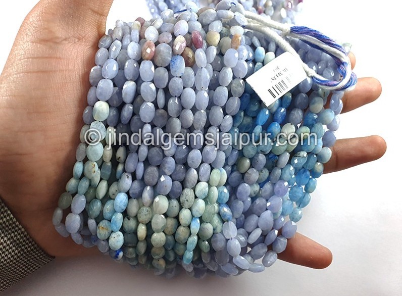 Hackmanite Shaded Faceted Oval Shape Beads