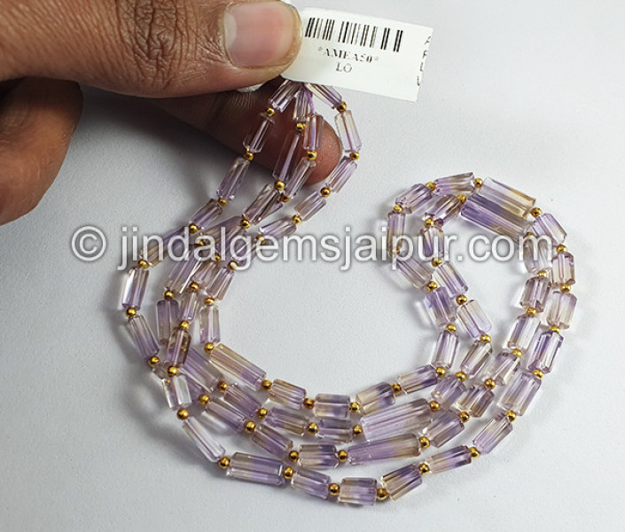 Ametrine Step Cut Pipe Shape Beads